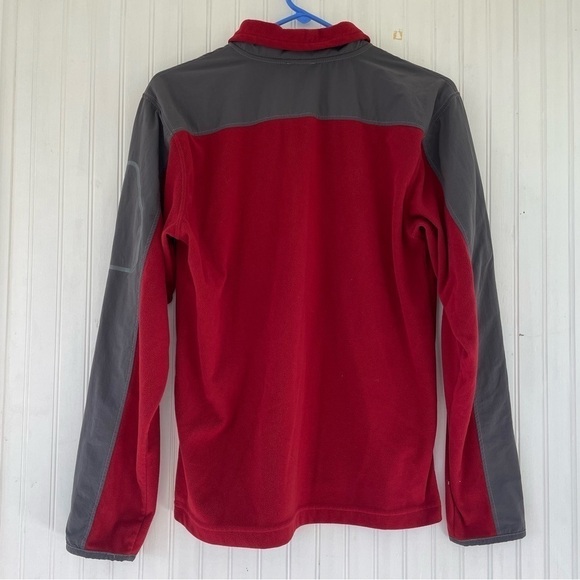 North Face Men's Red Gray Quarter Zip TKA100 Fleece Pullover Size Small - Picture 2 of 7